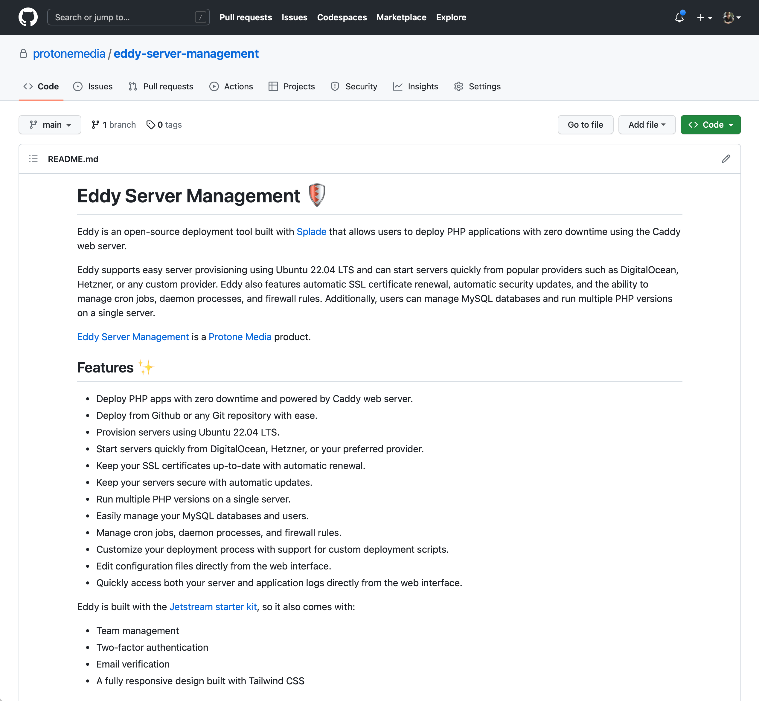 Eddy Server Management on GitHub